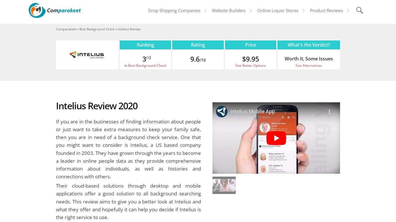 Intelius Review 2020 | Criminal Reports and More - Comparakeet
